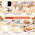 Sourdough Starter Kit, Sourdough Bread Baking Supplies, Sourdough Kit Home and Kitchen, Sourdough Bread Basket, Sourdough Starter Jar,Sour Dough Kit Tools,Bread Proofing Basket, Sourdough Jar