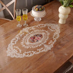 Clear Table Cover Protector Rectangle Vinyl Table Cloth Waterproof Oil Spill Proof Wipe Clean Lace Plastic Tablecloths for Dining Tables (French Lace, 60 x 84 Inches)