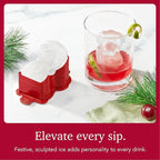 Tovolo Dog Ice Cube Mold Holiday Pup Shaped Sphere Ice Molds Set of 2 Festive Christmas Stocking Stuffer for Adults, Large Slow Melting Dishwasher Safe Silicone Holiday Ice Cube Molds