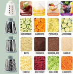 Cheese Grater,Rotary Cheese Grater with Handle, Multifunctional Rotary Cheese Shredder Effortlessly Grates Cheese, Vegetables, and Fruits (Blue)