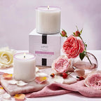 LAFCO New York Signature Candle, Blush Rose - 15.5 oz - 90-Hour Burn Time - Reusable, Hand Blown Glass Vessel - Made in The USA