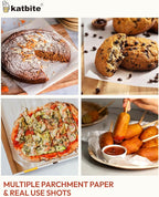 Katbite 200Pcs 9x13 inch Heavy Duty Parchment Paper Sheets, Precut Parchment Paper for Quarter Sheet Pans Liners, Baking Cookies, Bread, Meat, Pizza, Toaster Oven (9"x13")