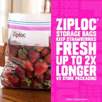 Ziploc Gallon Food Storage Bags, Stay Open Design with Stand-Up Bottom, Easy to Fill, 81 Count (Packaging May Vary)