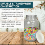 1 Gallon Large Plastic Jar with Lid (1 Pack) - Food Safe & Air Tight - Clear Storage Gallon Container with Lid - Wide Mouth Food Storage Containers - Large Candy Jar for Kitchen & Pantry Organization