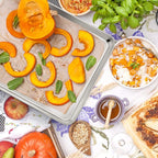 P&P CHEF 19.6 Inch Stainless Steel Baking Sheet with Rack Set (2 Pans+ 2 Racks), Cookie Sheets Baking Trays and Cooling Wire Racks, Oven & Dishwasher Safe, Pans with Flat Racks