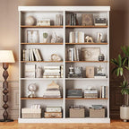 70.8" Tall Farmhouse Kitchen Pantry Cabinet, Modular Storage Cabinet with 6-Tier Adjustable Shelves, White, Wooden Hutch for Living Room, Kitchen