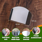 stainless steel onion slice holder onion slicer and chopper,finger guards for cutting food,finger protector for cutting food 2025 Premium Onion Slicer with finger holder & bread knife