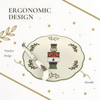 Spode Christmas Tree Nutcracker Cheese Platter with Knife - 9" Porcelain Holiday Serving Tray for Charcuterie - Dishwasher & Microwave Safe - Classic Christmas Tableware for Serving Festive Dishes
