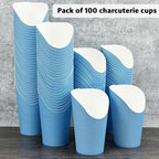 CAMKYDE 100 Pcs French Fries Holder, 12oz Disposable Paper French Fry Cups Blue Charcuterie Cups for all Occasions (12oz, Blue)