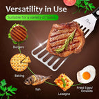 MIU Fish Spatula Stainless Steel, Flexible, Polished Metal, Corrosion Resistant, Kitchen Slotted Turner [Upgraded Version]
