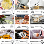 E-far Stainless Steel Kitchen Utensils Set, 39-Piece Cooking Utensils Set with Holder, Non-toxic Metal Heat Resistant Kitchen Gadgets Cookware Tool Spatula Set for Cooking, Dishwasher Safe