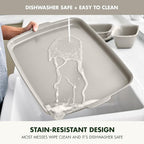 GreenPan Premiere Ovenware Healthy Ceramic Nonstick 18" x 13" Half Rectangular Baking Pan, PFAS-Free, Warp-Free Bakeware, Durable Quick Heating Tray, Oven Safe to 600F, Dishwasher Safe, Taupe