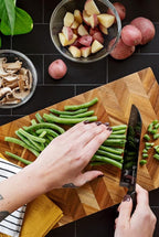 DURA LIVING Santoku Knife - 7 Inch Black Nonstick Titanium Plated Stainless Steel Ultra Sharp Blade, With Ergonomic Comfort Grip Handle Asian Chef's Knife, With Matching Sheath
