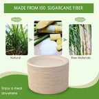 Vplus 150 Pack Compostable Disposable Paper Plates 10 inch Super Strong 100% Bagasse Natural Biodegradable Eco-Friendly Sugarcane Plates(nature)