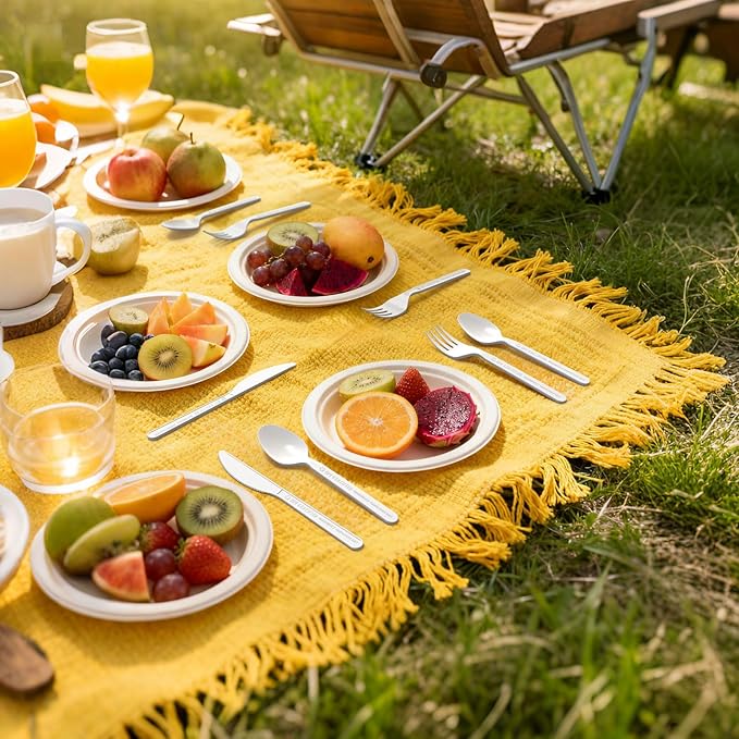 Gezond 100% Compostable Forks 100 Count, No Plastic Biodegradable PLA Forks Disposable Eco Friendly Heavy Duty Cutlery Suitable for Party Picnic Office Everyday Use