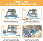 10 Jumbo Vacuum Storage Bags, Space Saver Bags Compression Storage Bags for Comforters and Blankets, Vacuum Sealer Bags for Clothes Storage, Hand Pump Included