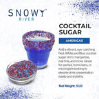 Snowy River Americas, Cocktail & Margarita Sugar Rimmer - Vibrant Naturally Colored Sugar for Cocktail Rimming, Baking & Decorating, Medium Crystal - 80oz