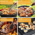 29PCS Blackstone Stainless Steel Spatula Set, Metal Spatula Set for Blackstone, Griddle Scraper/Burger Turner/Metal Grill BBQ Enlarged Spatulas Set with Carry Bag Outdoor BBQ & Teppanyaki & Camping