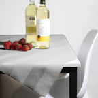 Luxury Table Protector Pad, 2 in 1 Table pad + Great Looking Tablecloth - Heat Resistant, Spill & Stain Proof - Flannel Backing (54x90, Silver - Silk Stripe)