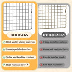 Cooling Racks for Cooking and Baking - 2 PCS 11.65" x 16.85" Grid Wire Baking Rack for Oven Cooking, Baking, Grilling, Roasting - Dishwasher Safe Bacon Rack - Fits Half Sheet Cookie Pan