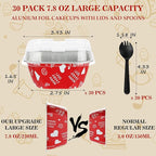 30PCS 7.8OZ Foil Baking Cups with Lids - Mini Cake Tins & Pans for Holiday Gifts, Happy Hour