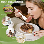 Compostable Froks - 500Pcs Heavy Duty Forks Disposable Utensils, BPA-Free, Heat Resistant, Eco Friendly Disposable Forks Bulk, BPI Certified Disposable Cutlery for Party, Office & Picnic