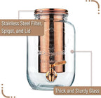 Brew To A Tea Cold Brew Coffee Maker, 1 Gallon, Rose Gold, Mason Jar, 16 Servings