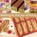 Rectangle Silicone Molds For Baking，1 Inch Deep Chocolate Bar Mold - 8 Cavity，Homemade Granola Cereal Candy Bar Mold - Set Of 2