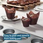 Tulip Cupcake & Muffin Liners – 50gsm XL Floral Baking Cups – 200 Pcs Natural & Non Toxic Paper Wrappers for Wedding, Bakery, & Party Supplies, Brown, by BHI Packaging
