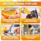 Aluminum Alloy Fresh Fruit Juice Extractor - Hand Juicer Squeezer, Non-Slip Ergonomic Grip, Easy to Use & Clean, 8.7" Length with 0.6L Capacity - Efficient Extraction of Citrus, and Other Fruits