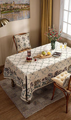 patdrea Designer Vintage French Small Square Tablecloth,Fall Country Breathable Floral Table Cloth,Italian Table Cover for Kitchen Dining,Tea Party,Christmas,Thanksgiving,55"x55"-Oliveirad