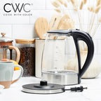 COOK WITH COLOR Electric Tea Kettle, 1.8L Cordless Hot Water Boiler, 1200W Rapid Boil, Auto Shutoff & Boil Dry Protection, BPA-Free, Sleek Countertop Design, Black
