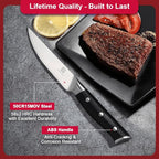 4.5 Inch Steak Knives Set of 8, Micro-Cutting Point Serrated Edge, Very Sharp Steak Knife, Dishwasher Safe, 50CR15MOV Stainless Steel, Handle Ergonomic And Full Tang Design With Gift Box