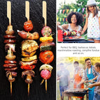 Bamboo Skewers 12 Inch,200 PCS Cocktail Skewers, Wooden Skewers for Appetizers，BBQ，Fruit Kabobs，Sandwich，Drink.…