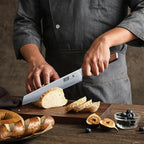 HOSHANHO Bread Knife 8 inch, Professional Japanese High Carbon Stainless Steel Serrated Bread Knife, Razor Sharp Bread Knife for Homemade Bread, Sourdough, Bagels, Cake