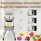 2Pcs Replacement Chopper Blade,1/4''&3/8''Commercial Vegetable Chopper Dicer Stainless Steel Blade and Pusher Block for Fruit Cutting Machine Tomato onion French Fries Cutter