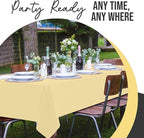 Exquisite 66% Thicker Premium Plastic Table Cloth Rectangle Table Cover 0.5 Mil 12 Pack Light Yellow Table Cloth 54 Inch x 108 Inch Disposable Tablecloth Won't Tear Easily Like Cheap Thin Brands