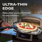 CURRENT® Perforated Pizza Peel, Lightweight Aluminum Pizza Paddle Turner with Heat-Resistant Handle, Ultra-Thin Edge for Easy Transfers, Minimizes Sticking, Ideal for Outdoor Pizza Ovens