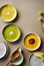 DEMDACO Decorative Serving Dining Dish Appetizer Plate, 5 Inch Ceramic Stoneware, Lemon