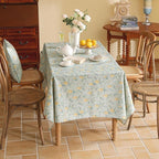 patdrea Designer Linen Green Long Tablecloth for Rectangle Table,Vintage Breathable Yellow Fruits Pattern Table Cloth,Decor Cover for Kitchen Dining,Christmas,Thanksgiving,Party,63"x102"-Ania a