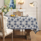 patdrea Designer Vintage Blue Rectangle Tablecloth,Linen Anti-Wrinkle Paisley Pattern Farmhouse Table Cloth,Decor Table Cover Cloth for Kitchen Dining,Christmas,Thanksgiving,55"x87"-Lantang a