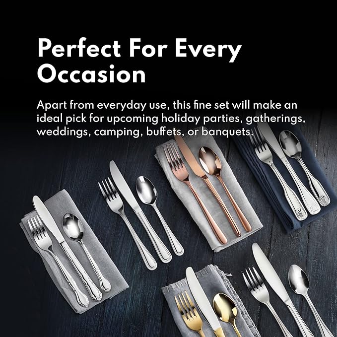 New Star Foodservice 58918 Shell Pattern, 18/0 Stainless Steel, 60 piece Flatware Set