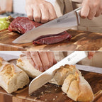Magnetic Knife Block Set, 7pcs Ultra Sharp Knife Set with Shears, Space-Saving Design for Home and Professional Kitchens, Silver