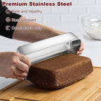 LIANYU 2 Pack Large Baking Loaf Pans Set, 12x5 Inch Stainless Steel Bread Pans, Metal Bakeware Set for Meatloaf, Sourdough Bread, Brownies, Healthy & Sturdy, Dishwasher & Oven Safe