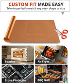 3 Pack Oven Liners for Bottom of Oven, 17x25" Large Heavy Duty Non-Stick Reusable Oven Mat for Electric, Gas, Toaster & Convection Ovens - BPA & PFOA Free, Dishwasher Safe, Kitchen Essentials, Copper