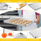 Homikit 1 Pack Baking Sheet, 20 x 14 Inches Stainless Steel Large Cookie Pan, Heavy Duty Metal Sheet Tray for Oven Baking Roasting Cooking, Rustproof & Nonstick, Dishwasher Safe