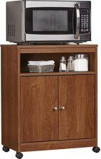 Ameriwood Home Landry Kitchen Microwave Cart, Brown Oak