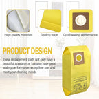 AH10243 Disposable Vacuum Bag for Hoover Commercial CU2 Vacuum Cleaner CH54013 CH54015 CH54113 CH54115 Upright Bags for HushTone Replacement, Yellow (10 Pack)