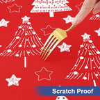 homing Rectangle Table Cloth Cover, Waterproof Polyester Elastic Fitted Tablecloth, Fits for 6 Foot Folding Tables, Washable Table Protector for Christmas, Holiday, Party (Christmas Tree, 30" x 72")