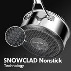 Sauce pan with lid,1.5 Quart & 2.5 Quart & 3.5 Quart Hybrid Nonstick Sauce pans set, Stainless Steel cookware,non stick Pots PFOA Free,Works on Induction,Ceramic and Gas Cooktops